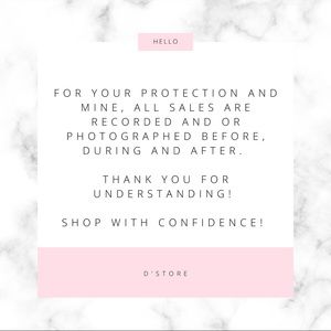 For your protection and mine, all sales are recorded during packaging.